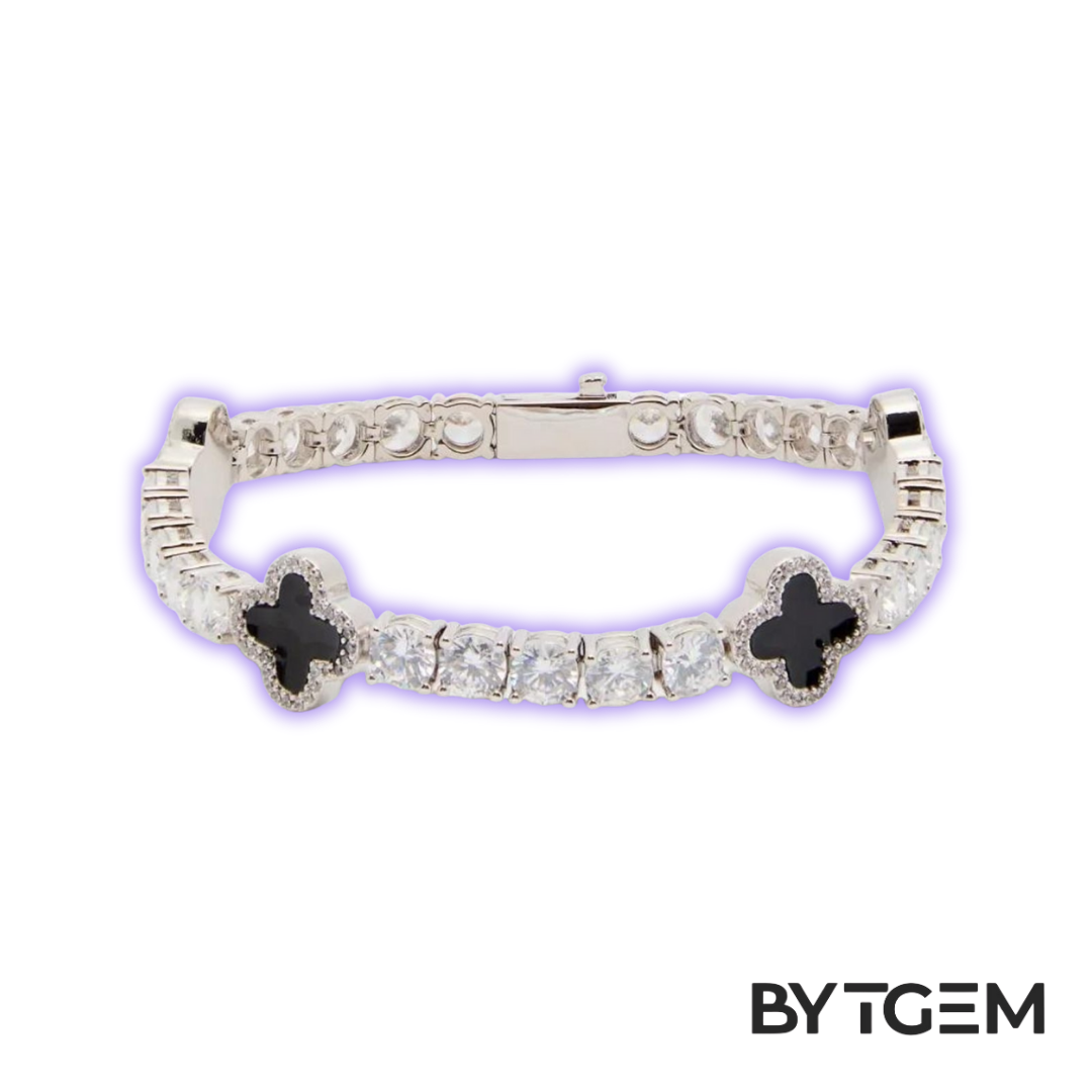 CERNUCCI Motif clover tennis bracelet